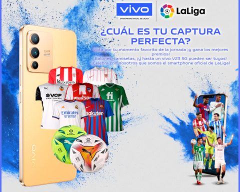 LaLiga and VIVO raffle balls shirts and a vivo V23