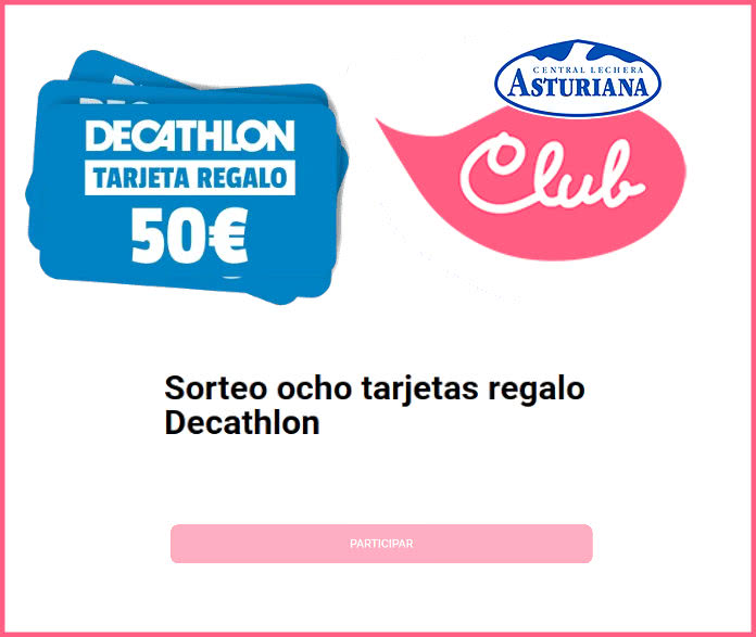 Central Lechera Asturiana raffles 8 Decathlon cards