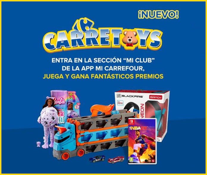 Games and raffles for Carretoys toys in the Carrefour App