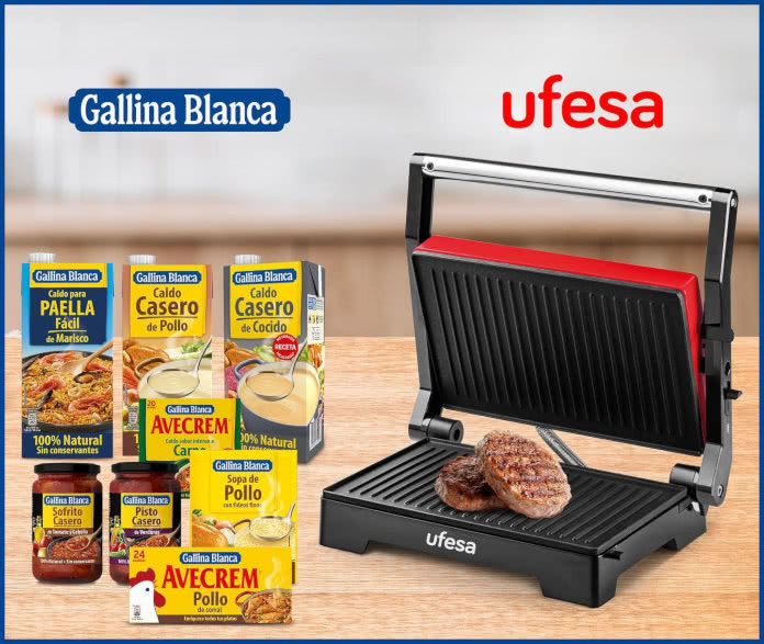 Ufesa and Gallina Blanca raffle grill and batch of products