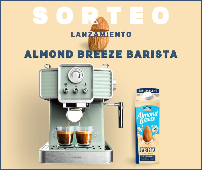 Almond Breeze raffles coffee maker and pack of products