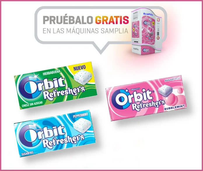 Try Orbit Refreshers chewing gum for free Barcelona and Madrid