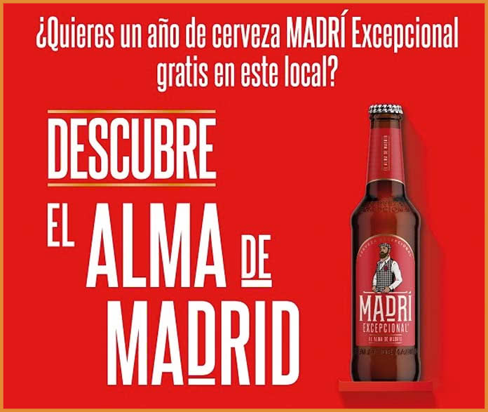 La Sagra raffles 1 year of Madrid beer for free
