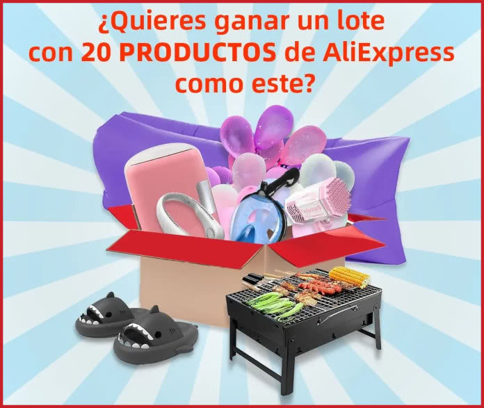 AliExpress raffles pack with 20 products