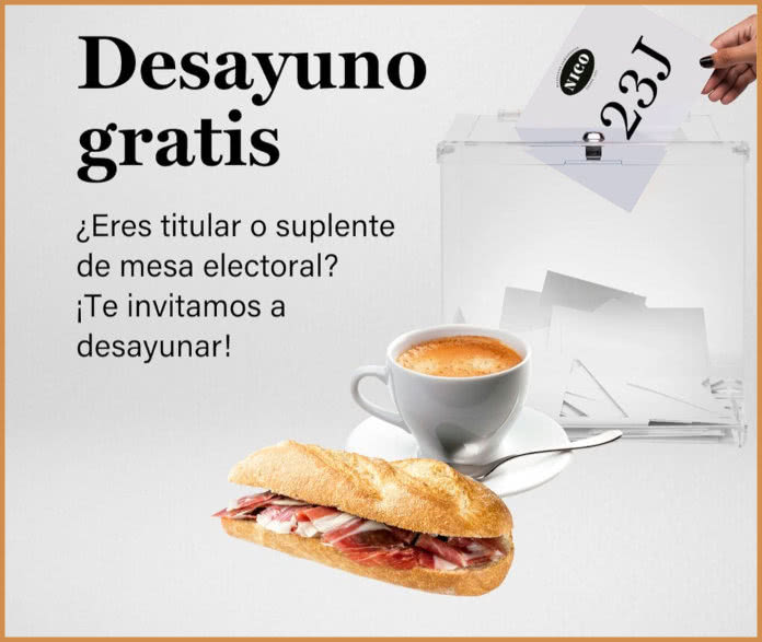 Nico Jamones gives away breakfast menu electoral station holders Ciudad