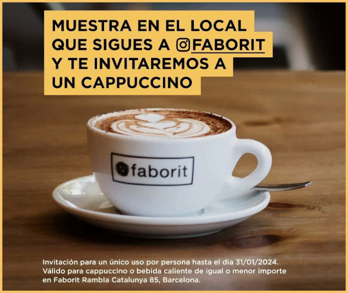 Get a free cappuccino at Faborit Barcelona