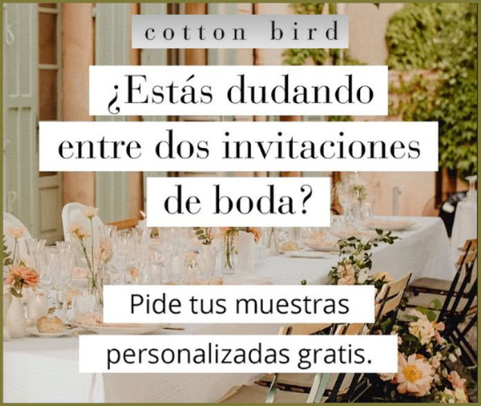 Request free samples of Cotton Bird invitations